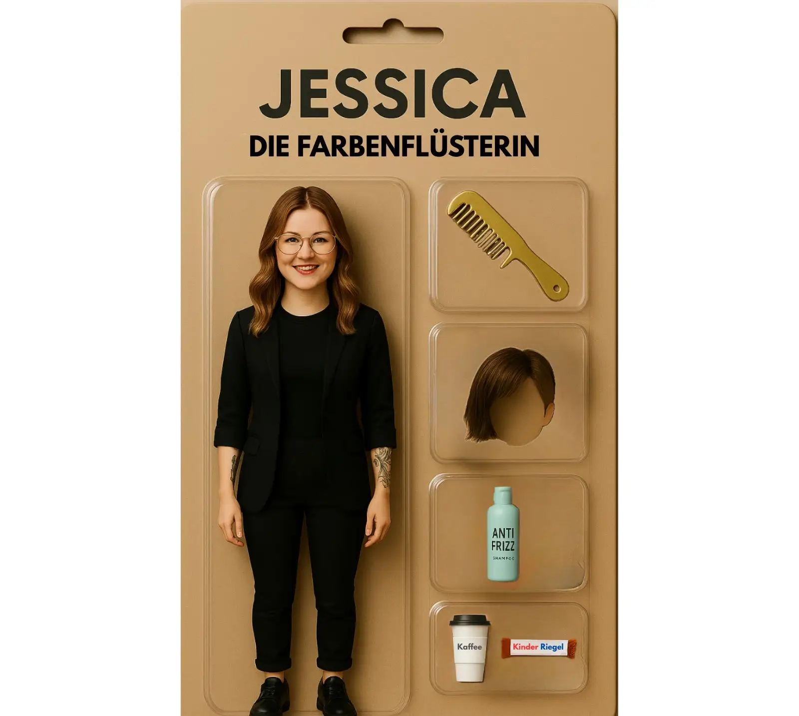 Mitarbeiterin Jessica als doll Figur